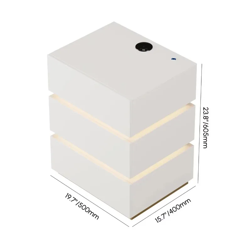 Electronic Lock Wireless Diode  USB Port 3 Drawer Locker Smart Bedside Table