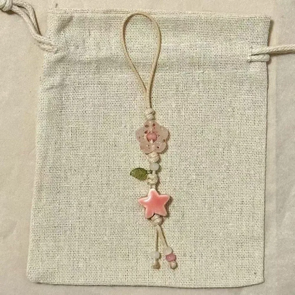 

Jewelry Accessory Star Flower Beaded Pendant Handmade Chinese-style Charm Strap Vintage Camera Chain for Women Men