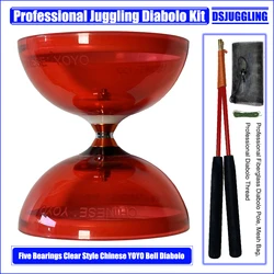 Professional Diabolo Set Packing Tri or Five Bearings Kongzhu With Hand-Stick and Mesh Bag Yo-yo Magic Juggling Toys