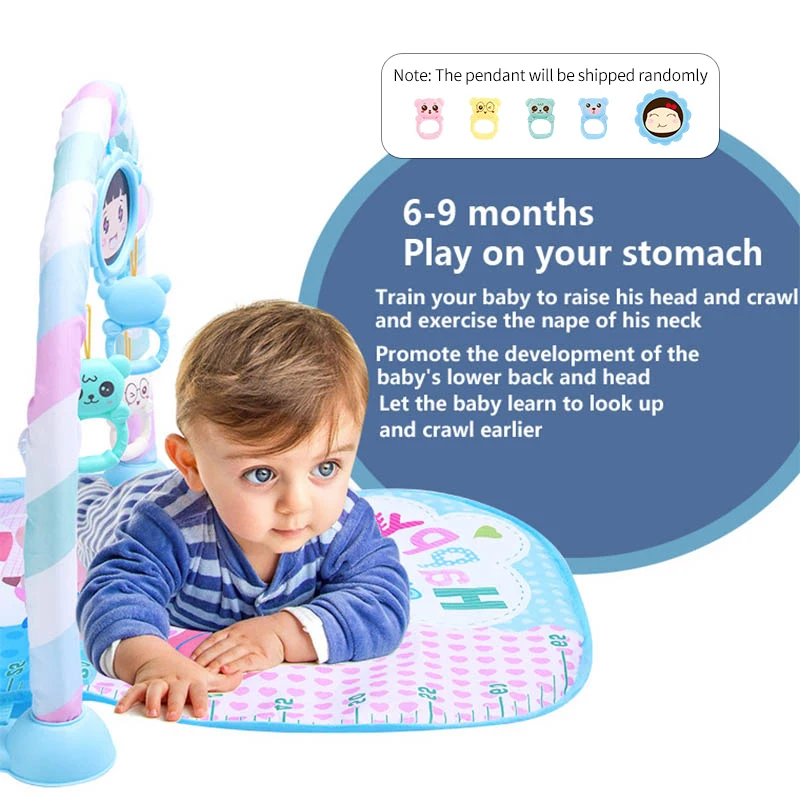 Baby Music Rack Play Mat Toys Puzzle Carpet with Piano Keyboard Playmat Gym Crawling Activity Rug Toys for 0-12 Months Gift