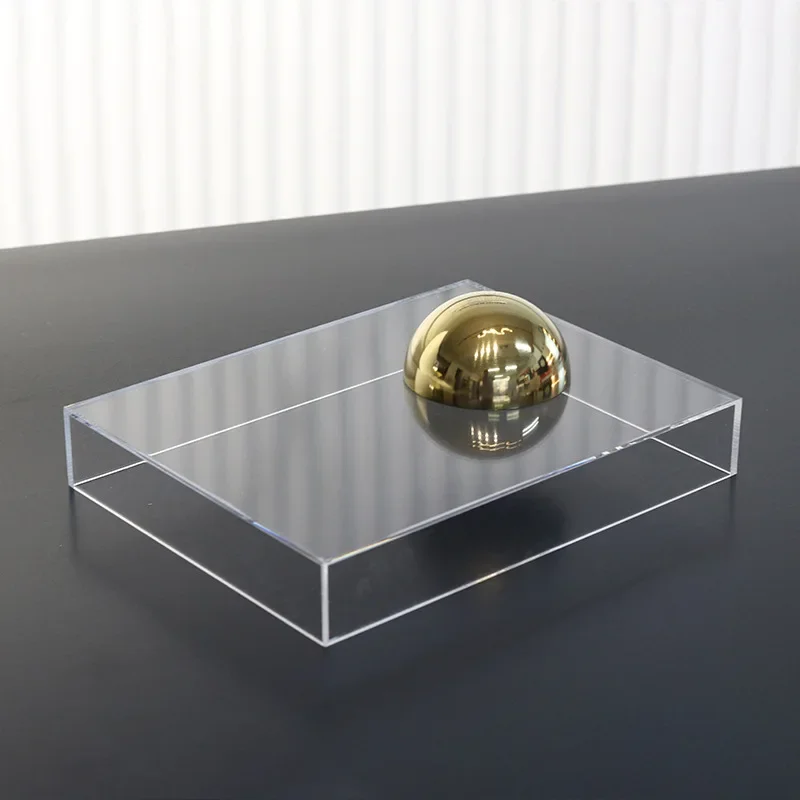 Modern Luxury Transparent Acrylic Cover Ornaments Jewelry Display Box Rectangular Crafts Dust Cover Aesthetic Decoration