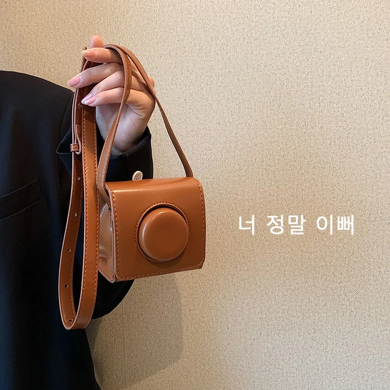 Korean Version Retro Fashion All-match Side Bags for Girls Pure and Handbags Casual Solid Crossbody Bags for Women Elegant