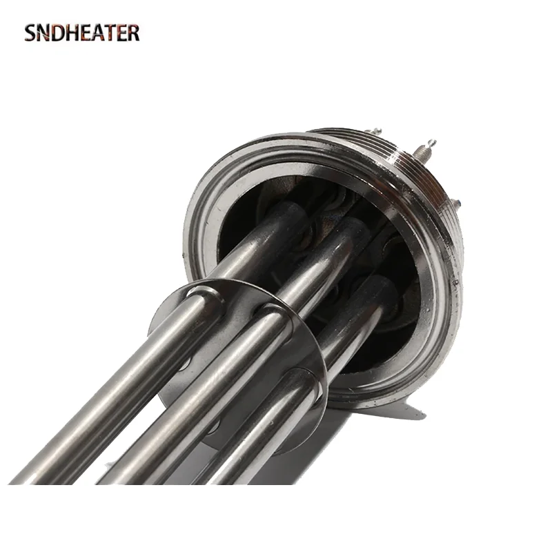 SNDHEATER 2-дюймовый электрический нагревательный элемент с фланцем Tri Clamp 380 В, трехфазный с муфтой/наконечником 3 кВт/4,5 кВт/6 кВт/9 кВт/12 кВт