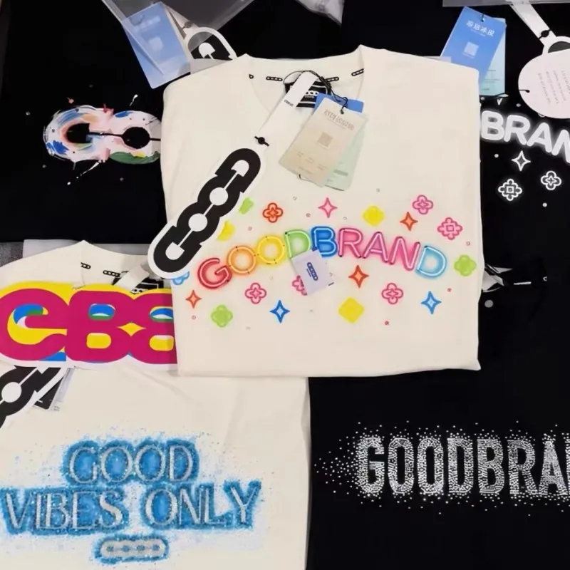 

Футболка GOODBRAND с реальными фото, размер 2XL, летняя, уличная, повседневная, из хлопка, с круглым вырезом, с коротким рукавом, легкая, дышащая, для мужчин и женщин
