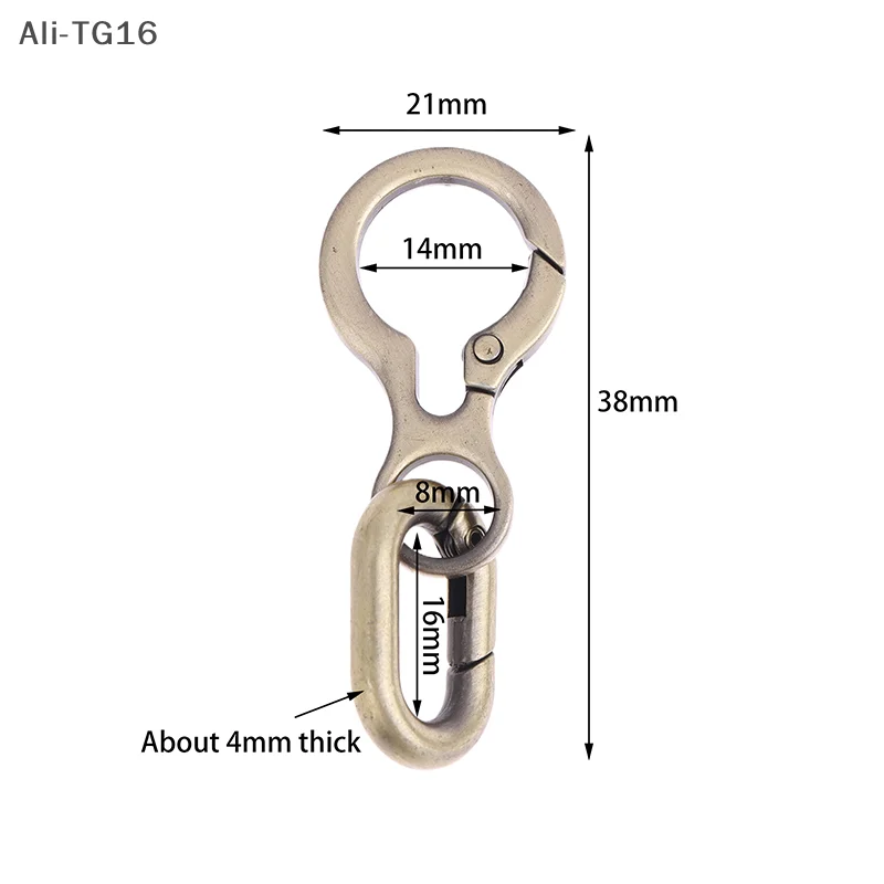 1/3 pçs clipes de fecho giratório de abertura dupla ganchos de pressão de mola de metal com chaveiro para chaveiros diy acessórios de artesanato