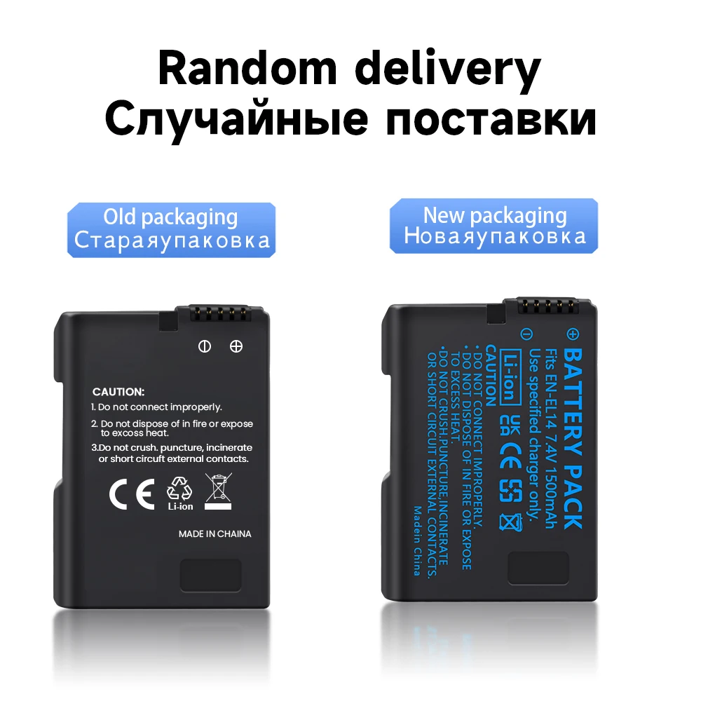 1500mAh EN-EL14 EN EL14 EN-EL14a Bateria + Podwójna ładowarka LCD do Nikon P7800, P7100, D3400, D5500, D5300, D5200, D3200, D3300, MH-24