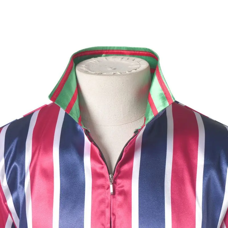 ストライプステージパフォーマンスコスチュームブルージギーローリーン衣装女性の伝統的な服国家ステージスーツアンサンブル