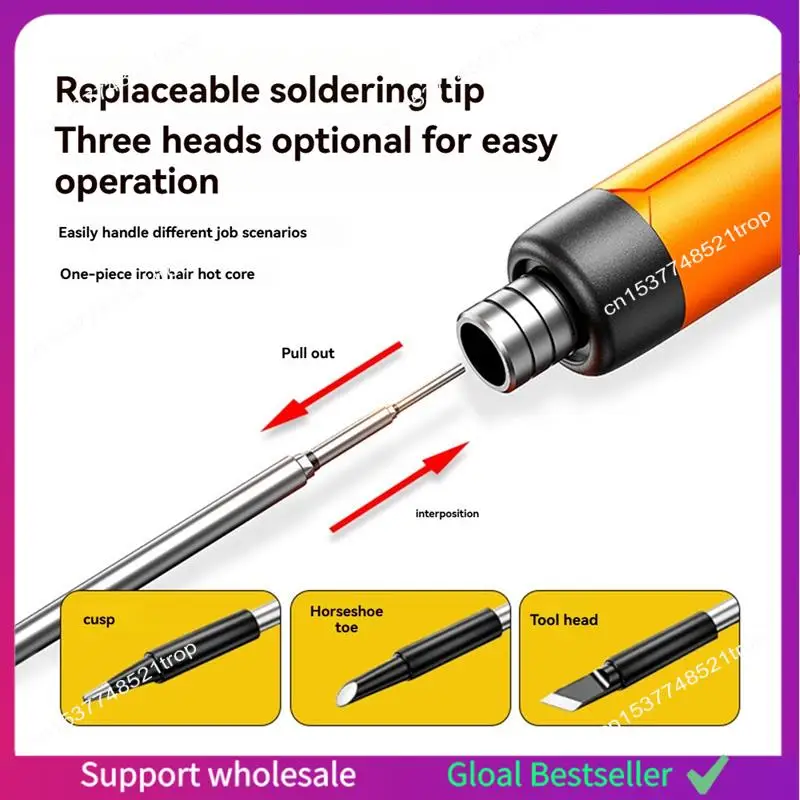 

A38M Cordless USB Digital Soldering Iron Adjustable Temperature 300-450℃ Type-C Intelligent Solder Welding Iron Tool