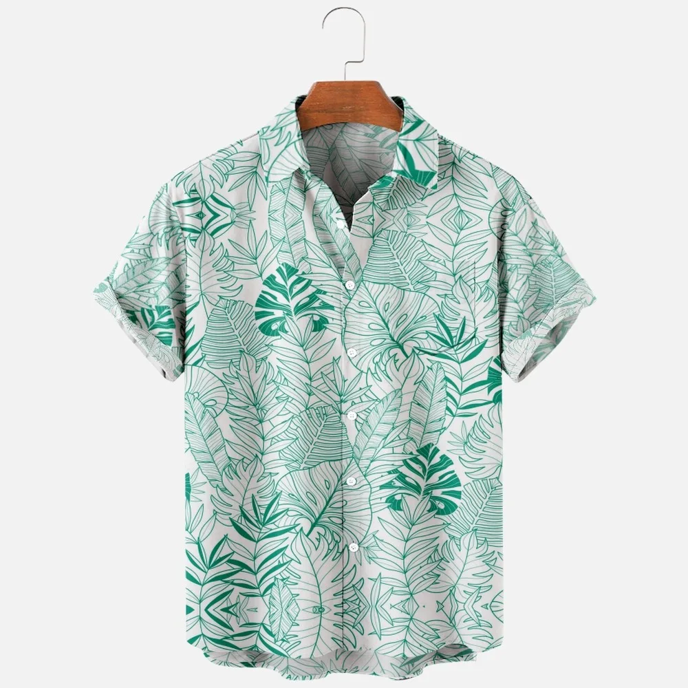 

Men's Fashion T Shirts Hawaiian Tropical Camicias 3d Print Cozy Casual One Button Shirts Short Sleeve Beach Oversized Clothes 17