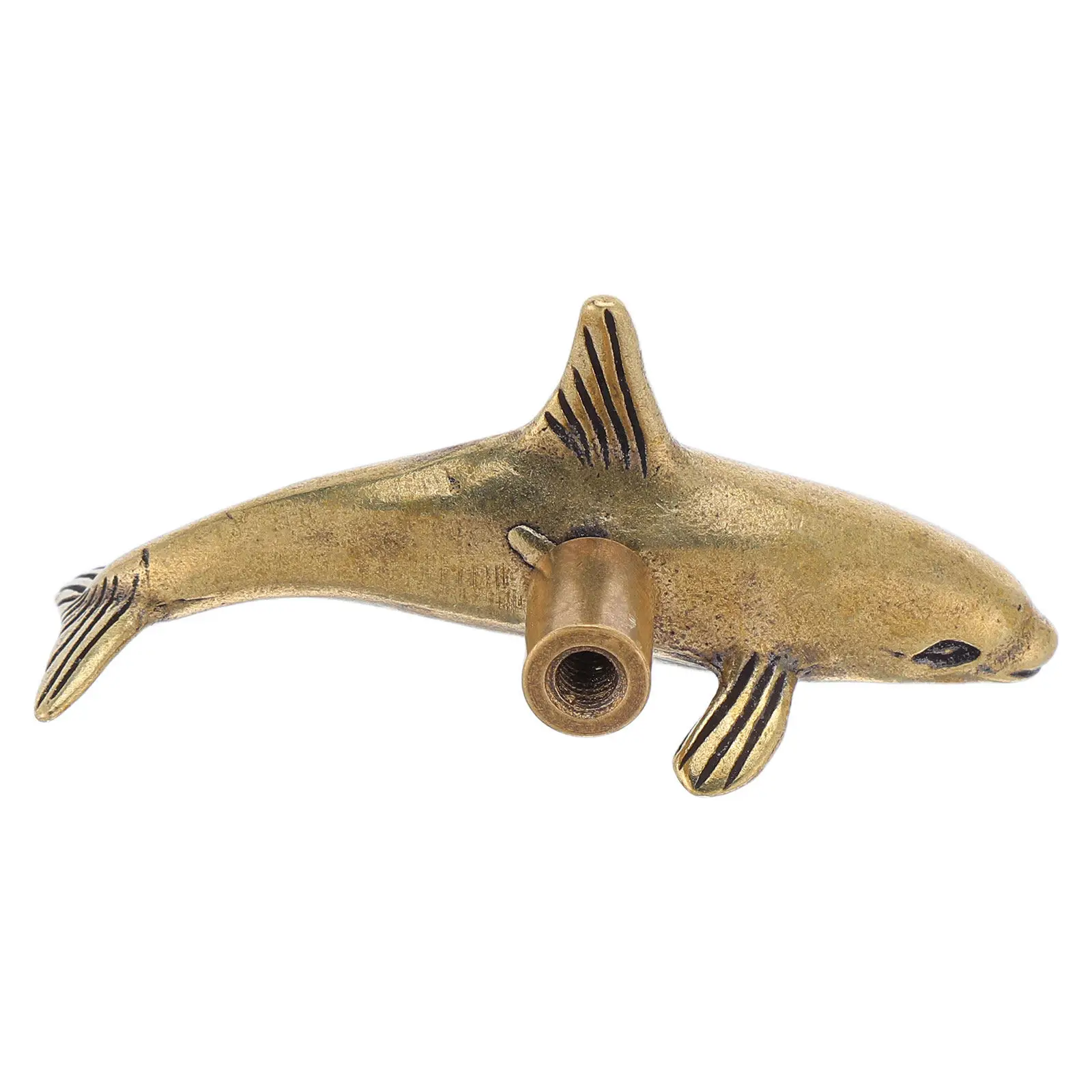 Dolphin Drawer Pull Solid Brass Vintage Cabinet Handle Cartoon Animal Knob for Kitchen Cabinet Dresser Closet Hardware Yellow