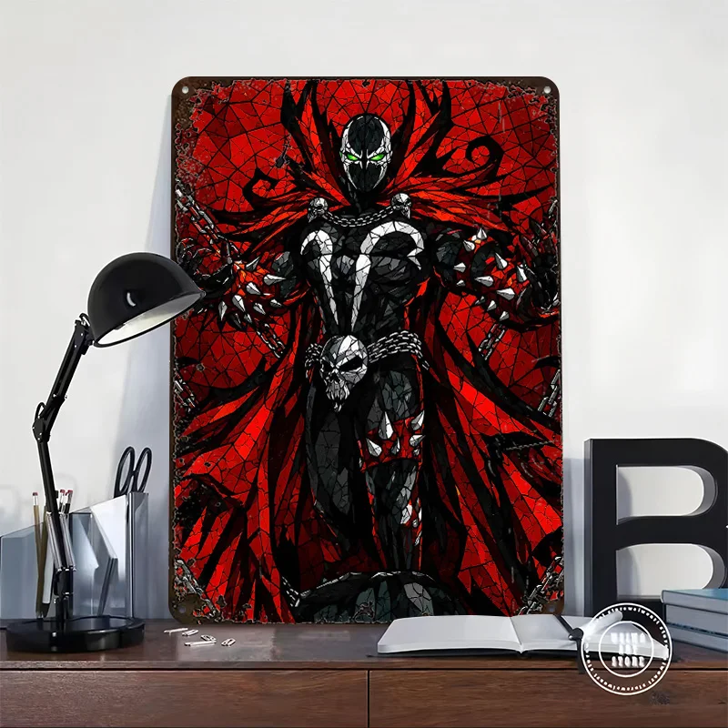 Spawn Mosaic Art Personalized 3D Textured Metal Poster Wall Art Tinplate Sign for Office Decor Room Decoration Gaming Coffee Bar