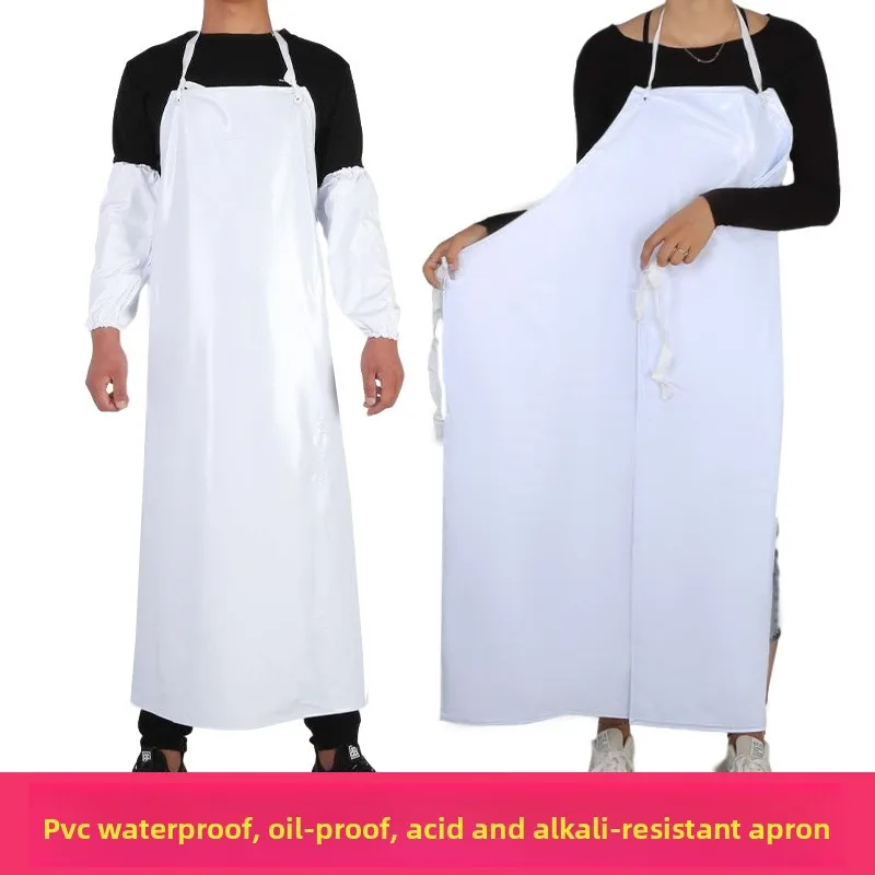 

Белый фартук Водонепроницаемый фартук из ПВХ Маслостойкий, устойчивый к кислотам и щелочам Утолщенный и расширенный фартук для еды шеф-повара