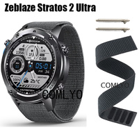 For Zeblaze Stratos 2 Ultra Strap Nylon Smart Watch Band Hook&Look Soft Belt Watchband