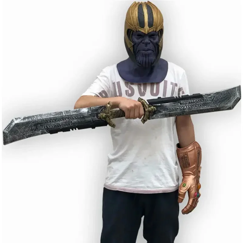 Thanos Espada de Dois Gumes Cosplay Máscara e Capacete, Fato de Manopla Infinita, Anime Show de Palco Adereços, Super-herói, Máscara de Arma