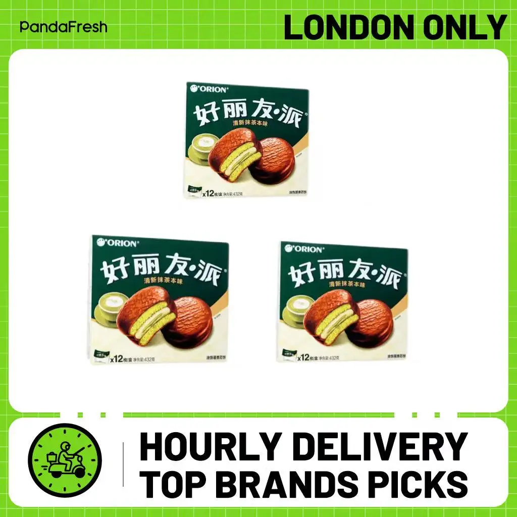 أوريون سناكس فطيرة ماتشا نكهة كعكة 12 قطعة 432 جرام * 3