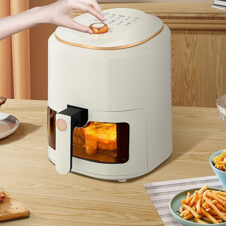 New Cross-Border Intelligent Visual Air Fryer 7.5L Large Capacity Oil-Free  Knob Control Automatic Power-Off Electric Fryer