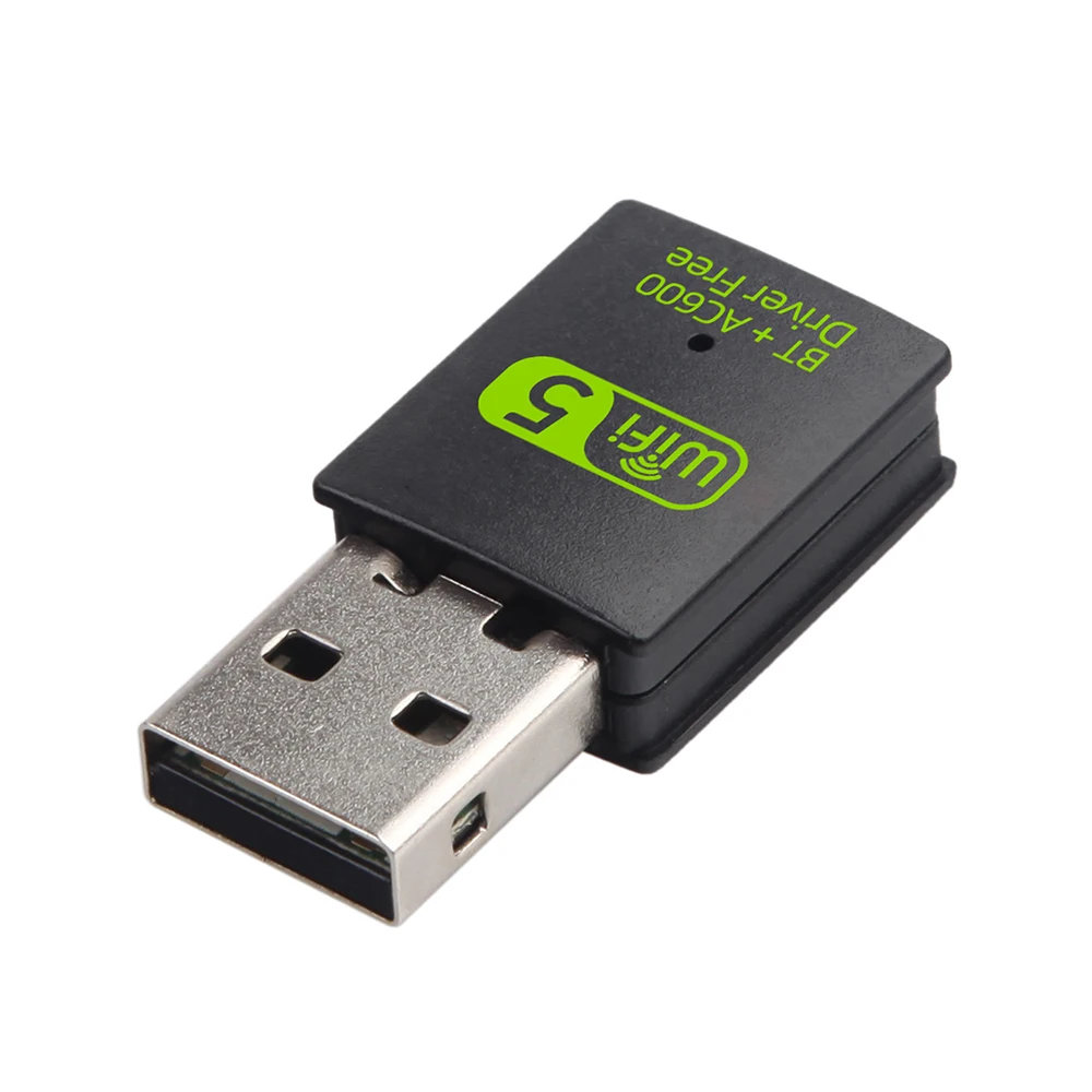 2in 1 USBwifiアダプター,bluetooth 600Mbps,ワイヤレスオーディオレシーバー,デュアルバンド,2.4g,5ghz,usbネットワーク,wlanレシーバードライバー,無料