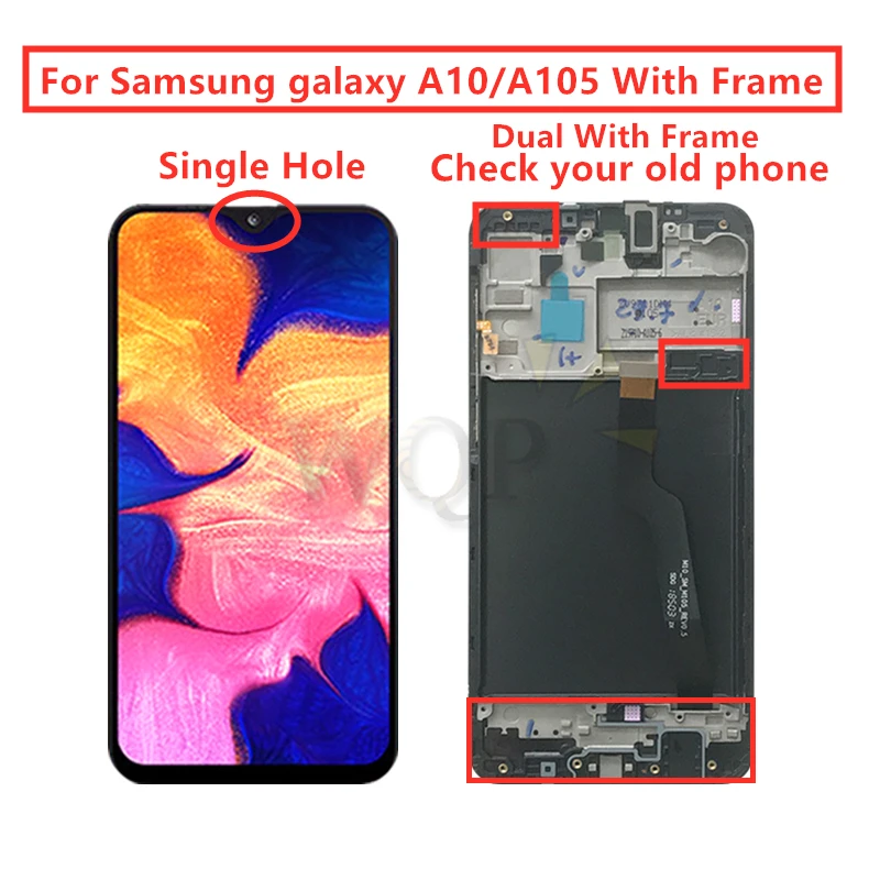 For Samsung galaxy A10 lcd Digitizer A105/DS A105F A105FD A105M Display Touch Screen with frame Digitizer For Samsung A10 lcd