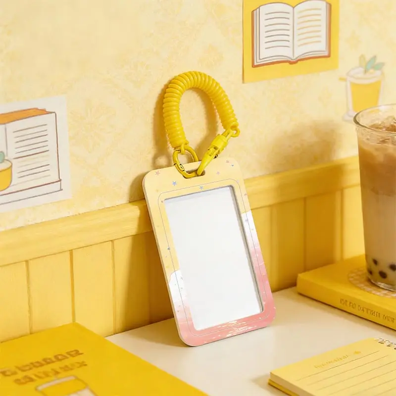 Card Protective Case for Kpop Photocard Holder Credential Badge Holder Pendant Keychain Student Bus/Meal Card Protection Case