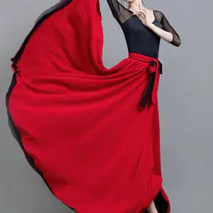 Flamenko için etek, kadınlar için, dans eteği ispanyol elbise, uzun oryantal dans eteği, büyük salıncak performans eteğinin renk gradyanı çingene 8 en çok satan-ispanyol çingenesini giydir - №5