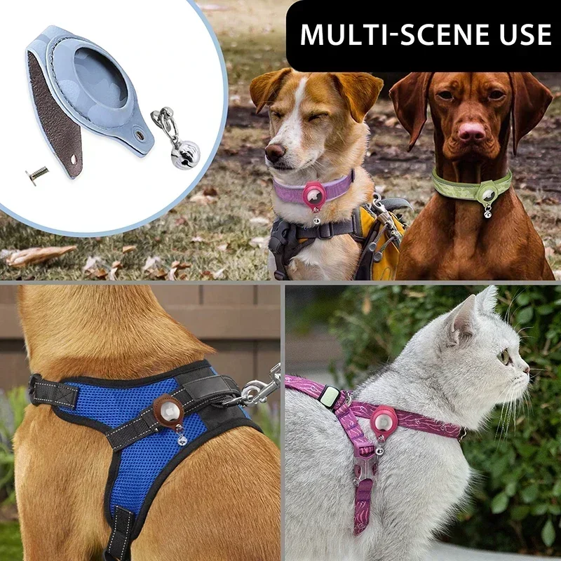 Reflective Dog Collar with Removable Airtag Protective Case WaterProof Pitbull French Bulldog Necklace Anti-Lost Dog Accessories