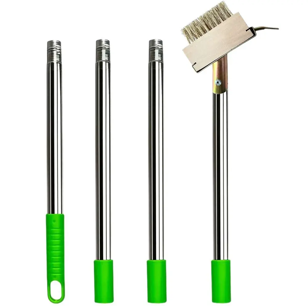 مقبض فولاذي طويل يدوي الكراك Weeder من الفولاذ المقاوم للصدأ فرشاة إزالة الأعشاب القابلة للفصل سحب هوك رأس مكنسة أسلاك الفولاذ #4