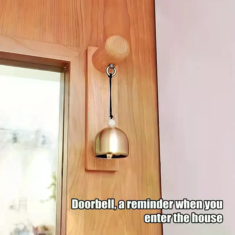 Retro Style Wooden Doorbell Mechanical Chime No Electricity Required Antique Decor for Farmhouse Porch