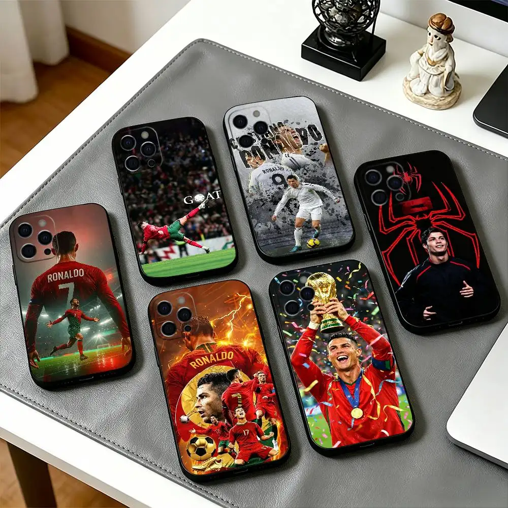 Famous A-Athletes c-CR7 Phone Case For iPhone 17, 16,15,14,13,12,11 Plus,Pro Max, Others Soft Black Cover