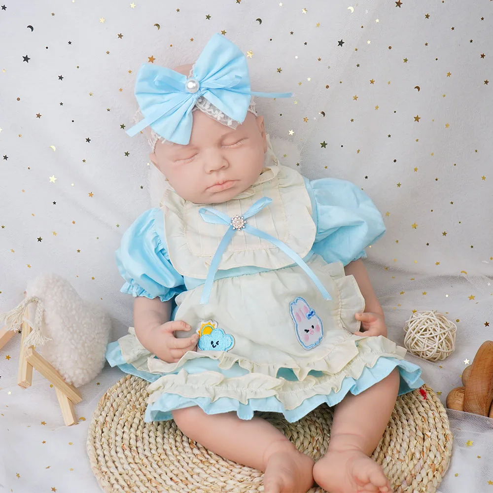 18,9-calowa duża lalka Reborn z pełnego ciała silikonowego Uroczy uśmiech Noworodkowa dziewczynka