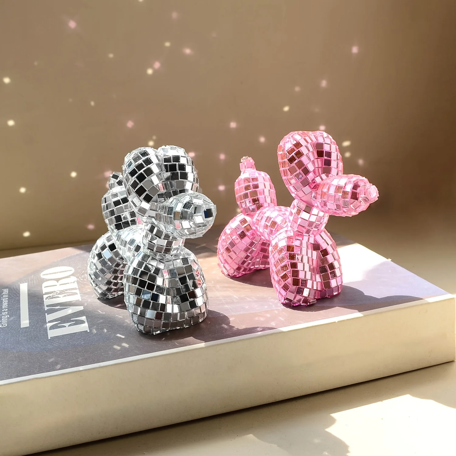 1pc Disco Mirror Balloon Puppy Cute Dog Room Embellishments Party Desktop Decoration Birthday Gift Holiday Festival Supplies