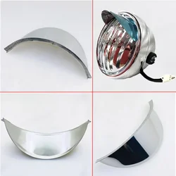 Chrome Metal Universal Motorcycle Headlight Visor 5.2