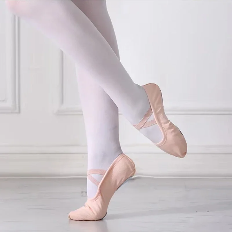 Zapatos de Ballet con suela suave para mujer, zapatillas de baile de lona para niñas, zapatos de baile