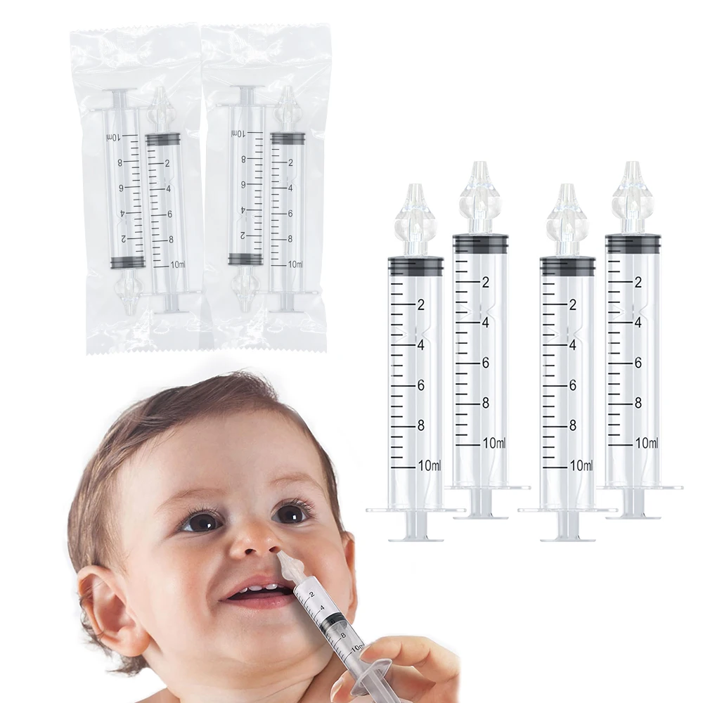 

AnGku 8/10pcs Baby Syringe Nasal Irrigator Professional Nasal Aspirator Kit Portable Infant Nose Cleaner for Newborn Infants