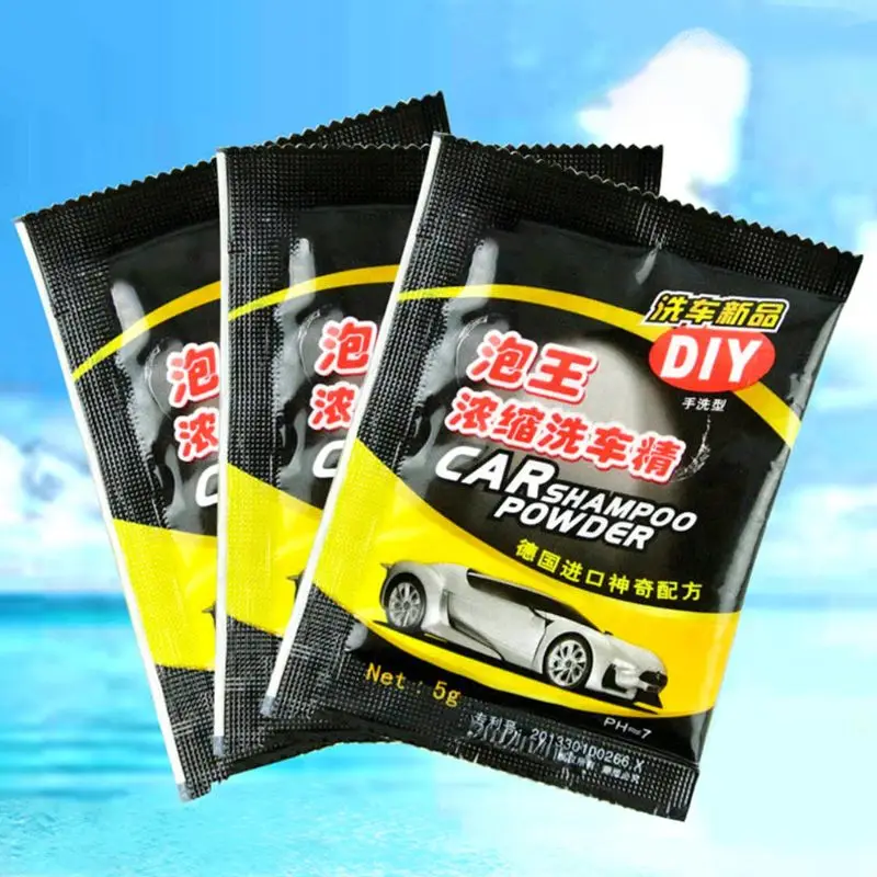 

5Pcs Car Wash Powder Car Cleaning Shampoo Car Soap Powder Windshield Car Wash