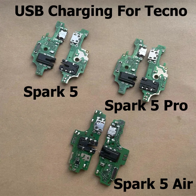 Placa de carregamento USB para tecno faísca 7, 6, 5, 4, ar ir, conector cabo flexível para faísca 8, 8c, 8p, 9, 9t pro