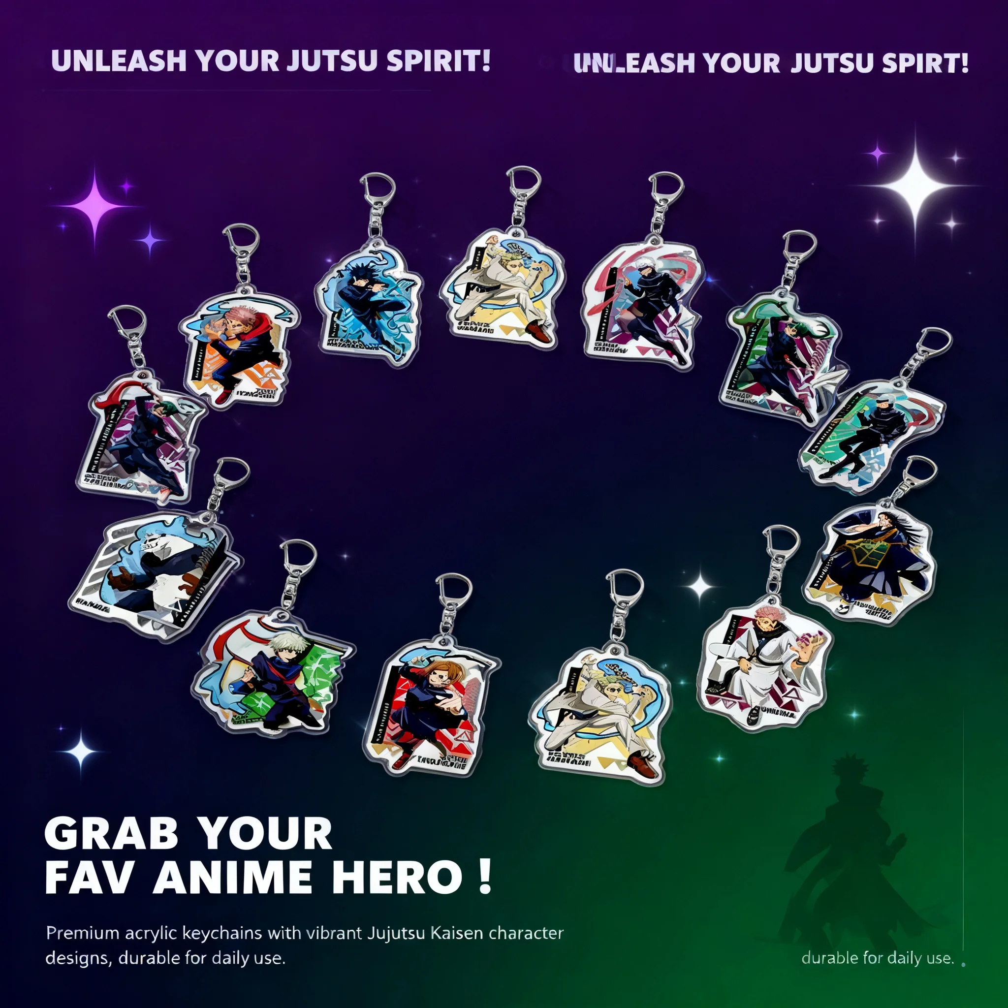 

Anime Keychain Jujutsu Kaisen Acrylic Keychain Yuji Itadori Megumi Fushiguro Nobara Kugisaki Anime Pendant Accessory Gift for