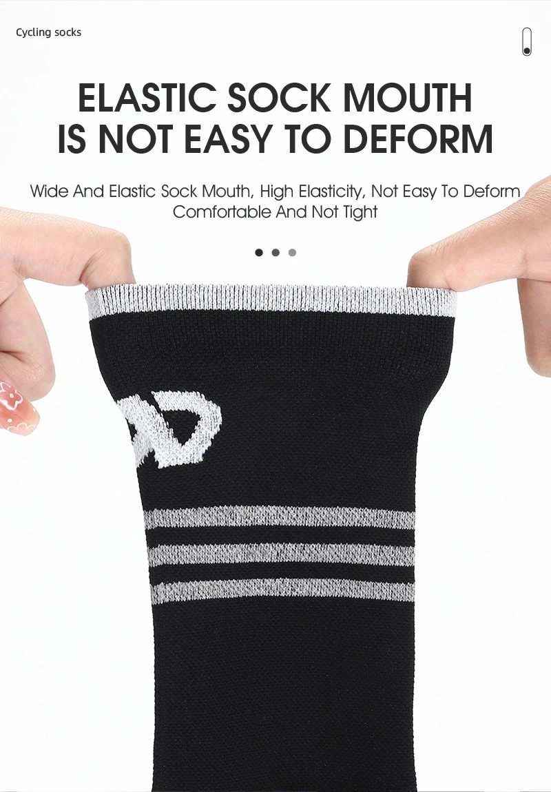 WEST BIKING Reflektierende Fahrradsocken für Männer und Frauen Schnelltrocknende Sportsocken Atmungsaktive Lauf- und Fahrradausrüstung EU-Größe 37-43 – Detail 11