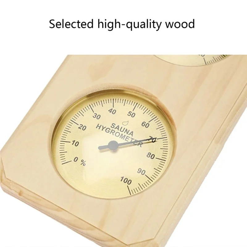 

LLCS-Sauna Thermometer 2 In 1 Wooden Sauna Hygrothermograph Indoor Celsius Thermometer & Hygrometer For Hotel Or Sauna Room Dura