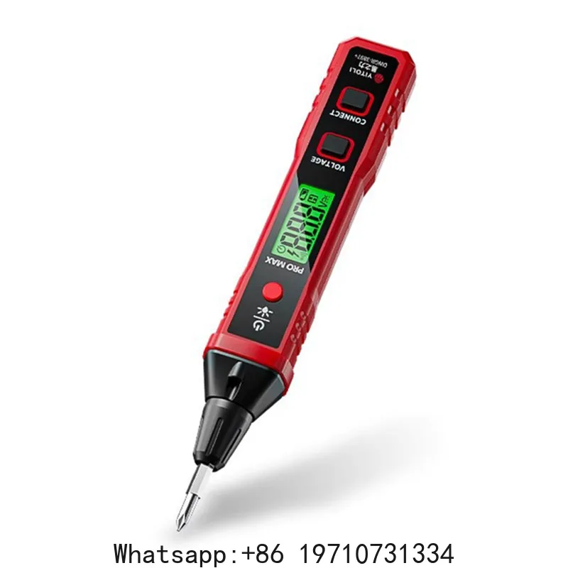 R2897 Test Pen Professional Electrician 3-500V Voltage Tester Intelligent Sound Light Alarm Pen Digital Display Voltage Meters