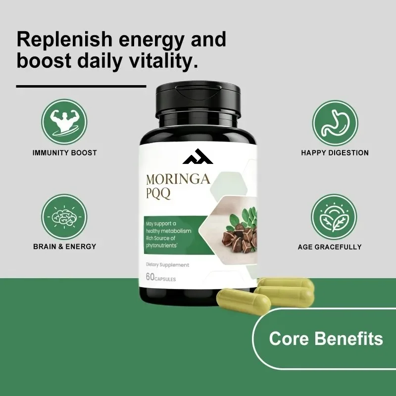 Moringa Plant Nutrient Supplement - Immune Metabolism Digestion Anti-aging Health Support 60 Capsules