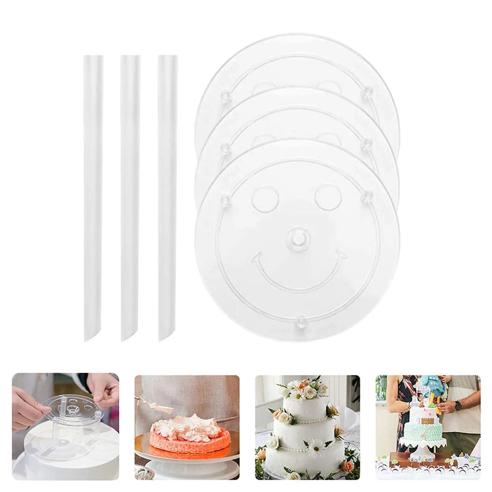 Multi-Layer Cake Support Set with 2 Gasket Brackets White Diameter