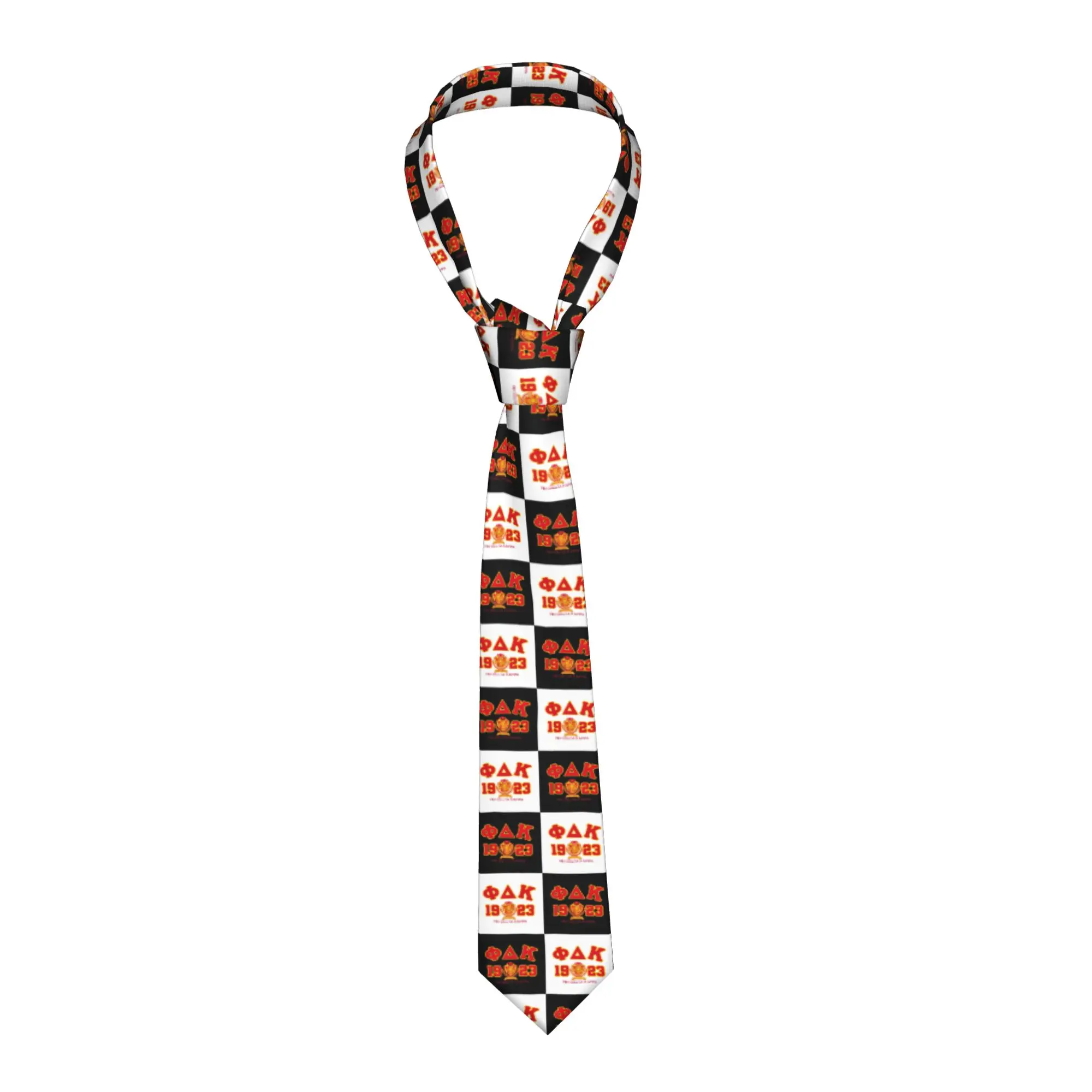 Phi Delta Kappa Checkered Plaid  Neck Tie for Men Fashion  Silk Party Necktie