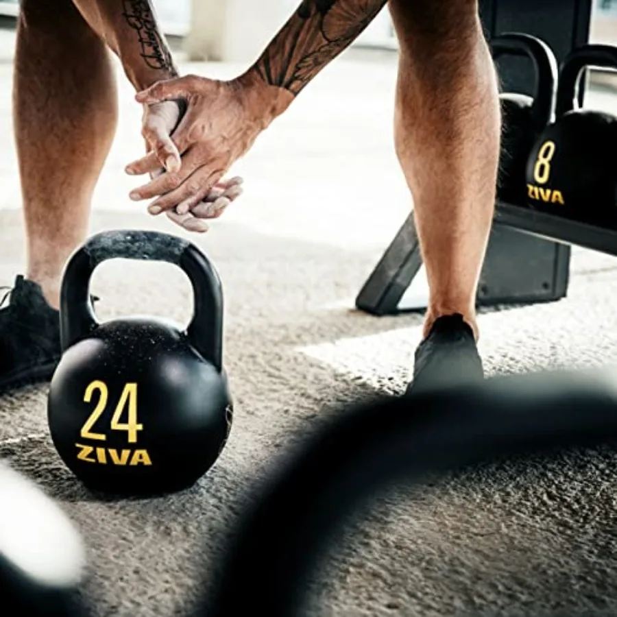 Steel competition kettlebells for functional training steel construction black with red accents crack-resistant powder coating view 6