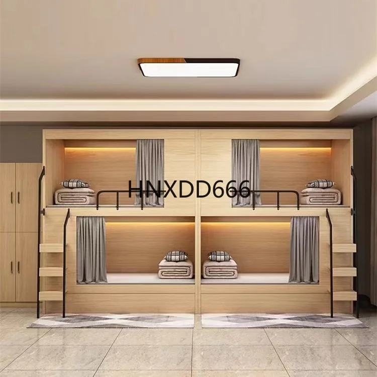 

Hotel Bunk Bed Gaming Hotel All-inclusive Capsule Hotel Bed Apartment Furniture Set Student Dormitory Double Low Bed Customized