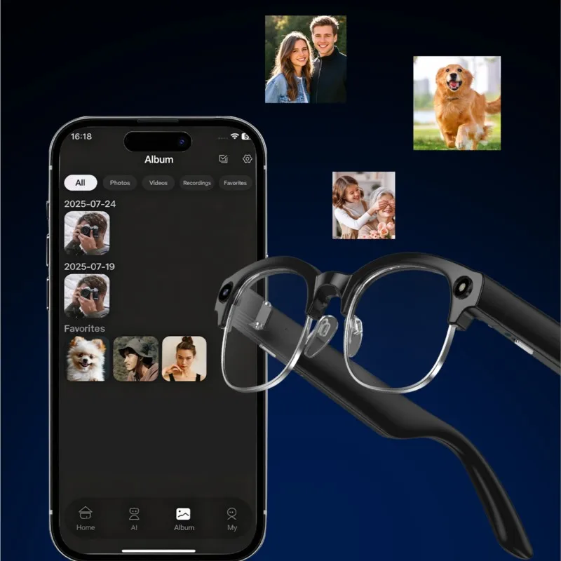 8 Million Heike Half Frame With Camera For Photography Video Recording Translation Object Recognition Intelligent Glasses New
