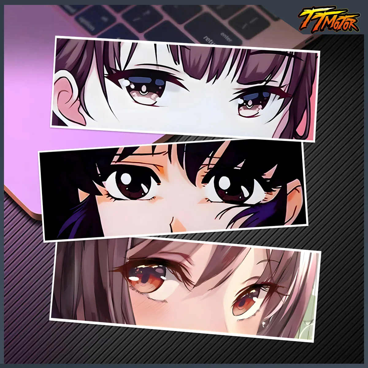 

JDM Japanese Anime Cartoon Girl Eyes Reflective Vinyl Motorcycles Accessories Stickers For MT07 S1000RR TMAX 500 Z900 TRK 702X