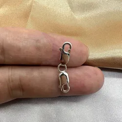 1Set Solid 925 Sterling Silver Spring Clasp Double Sided Lock DIY Bracelet Necklace Finding Connector Lobster