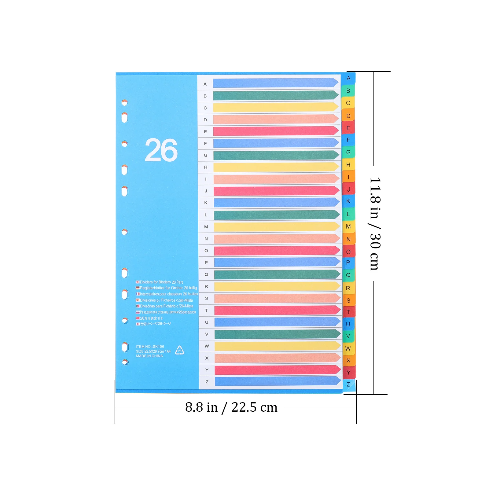 Séparateur d'index à feuilles mobiles, onglets de séparation, séparateur de dossier en plastique pour la Classification des Notes, Pages d'index étanches, séparateurs colorés, 38 pièces