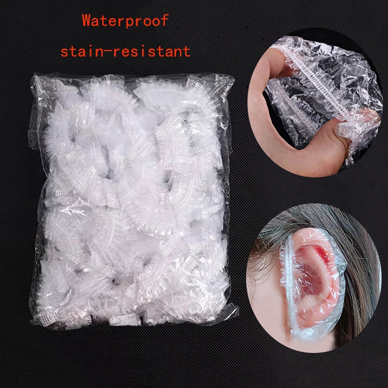 100Pcs Haar Färben Ohr Abdeckung Einweg Wasserdichte Gehörschutz Salon Bad Dusche Schild Ohrenschützer Friseur Friseur Zubehör