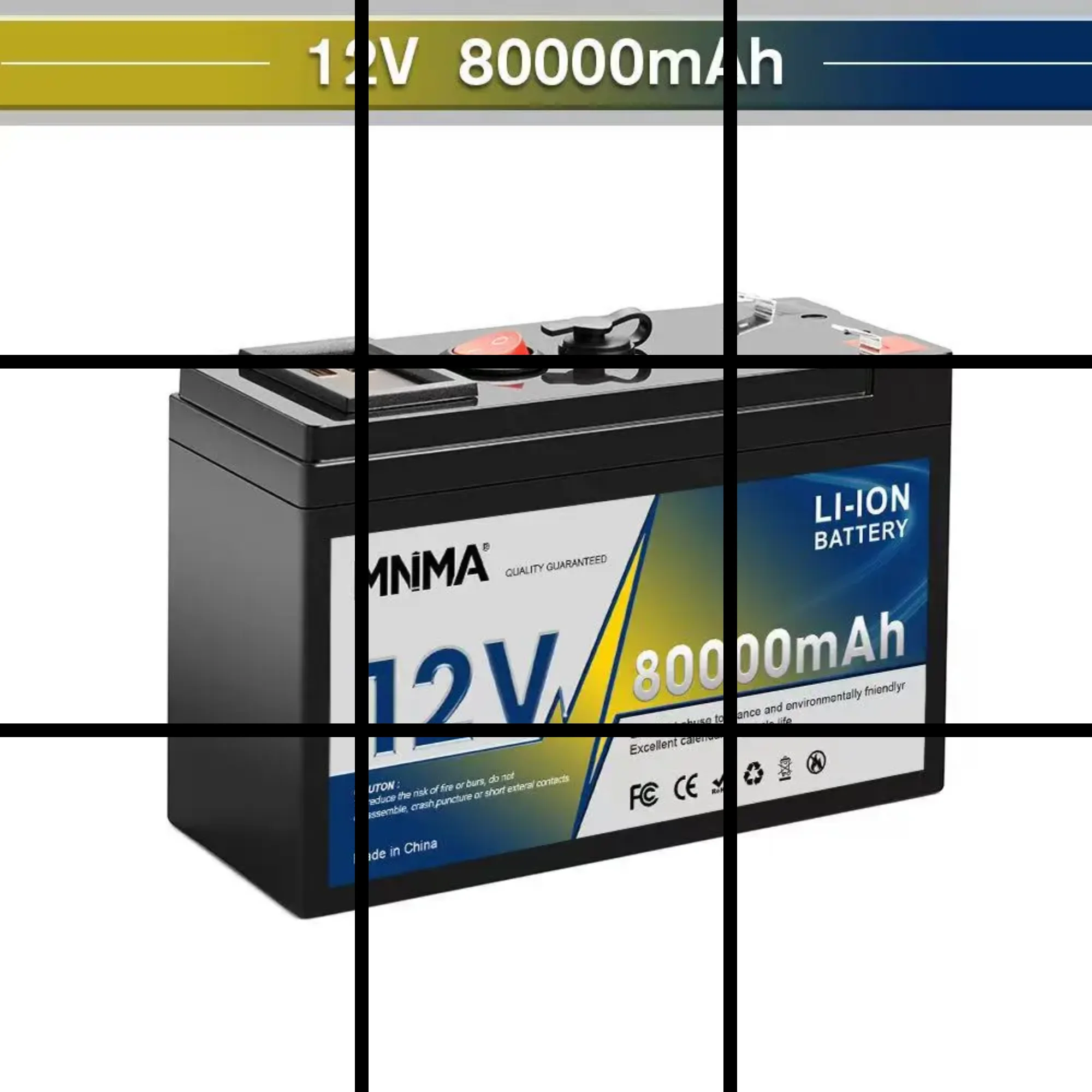 12V 120Ah Multi-device Compatible LiFePO4 Battery with USB SharingPort Outdoor Off Grid for Kids Toy RV Off-road Vehicle Fishing